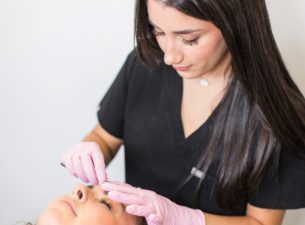 nurse practitioner give facial spa to patients.